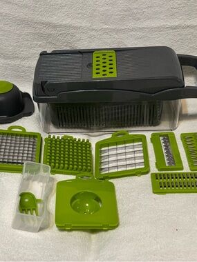 Multi-Function Green and Gray Vegetable Chopper and Slicer